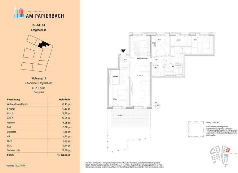 Terrassenwohnung zum Kauf - Erstbezug provisionsfrei 1.165.000 € 4,5 Zimmer 129,5 m² EG Landsberg Landsberg am Lech 86899