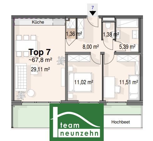 Wohnung zum Kauf 310.000 € 3 Zimmer 67,6 m²<br/>Wohnfläche EG<br/>Geschoss Bahnhofstraße 22 Strasshof an der Nordbahn 2231