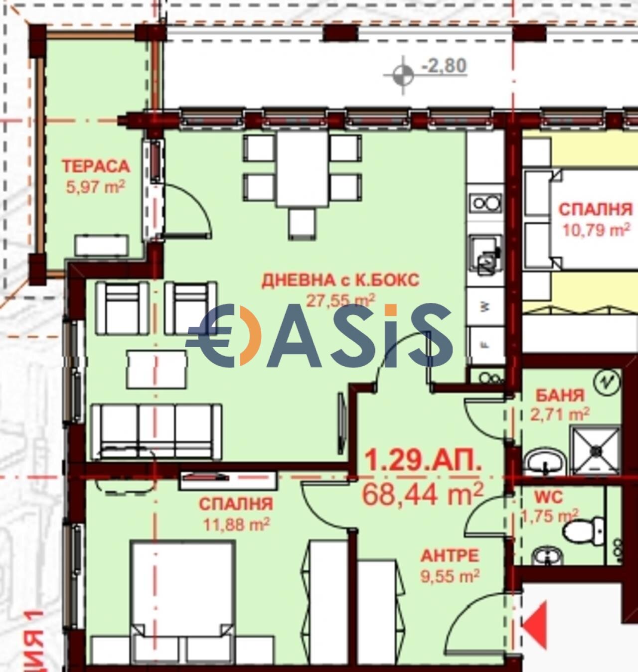 Studio zum Kauf provisionsfrei 93.647 € 2 Zimmer 87 m²<br/>Wohnfläche 1.<br/>Geschoss Saint Vlas