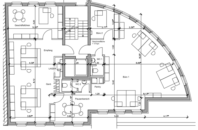 Büro-/Praxisfläche zur Miete provisionsfrei 176,9 m²<br/>Bürofläche Strandstraße 106 Stadtmitte Rostock 18055