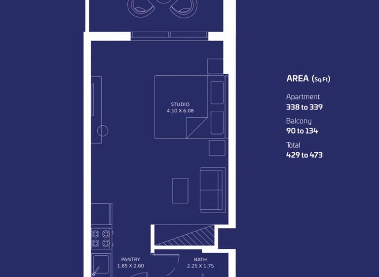 Studio zum Kauf 1 Zimmer 40 m² Dubai Maritime City - Dubai - Vereinigte Arabische Dubai 0000