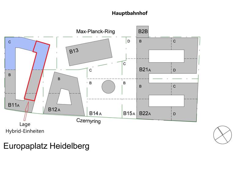 Bürofläche zur Miete - Neubau provisionsfrei 958 € 33 m²<br/>Bürofläche Weststadt Heidelberg 69115