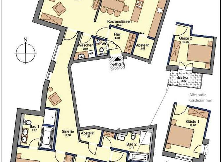 Wohnung zum Kauf - Erstbezug provisionsfrei 685.000 € 4 Zimmer 137 m² 3. Geschoss Wertheim 97877