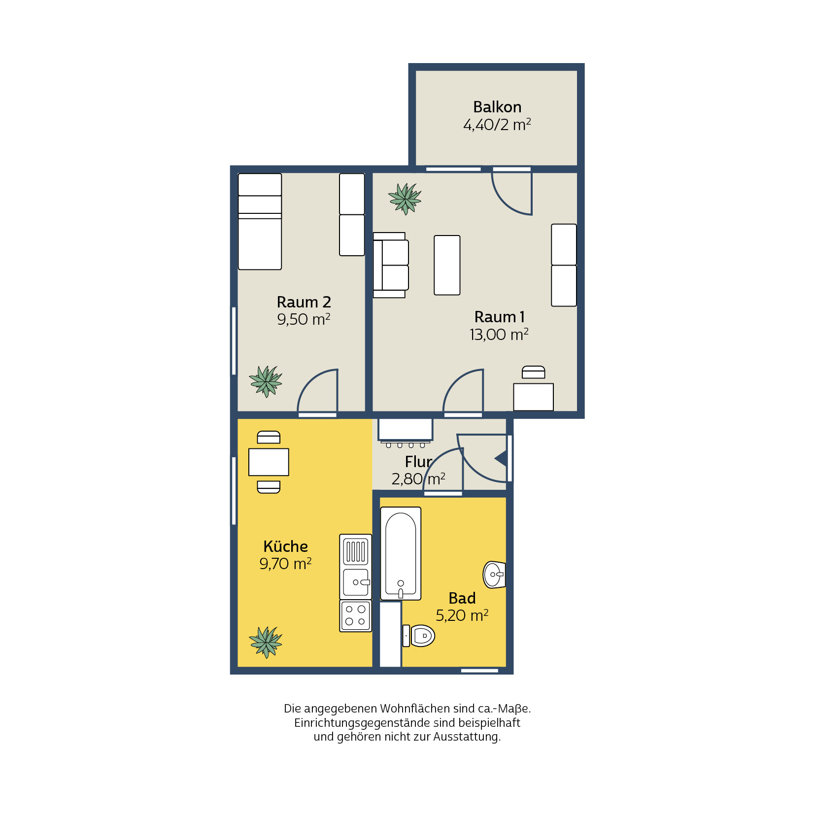 Wohnung zur Miete 300 € 2 Zimmer 39,6 m²<br/>Wohnfläche EG<br/>Geschoss Fullaweg 1 Thekla Leipzig 04349