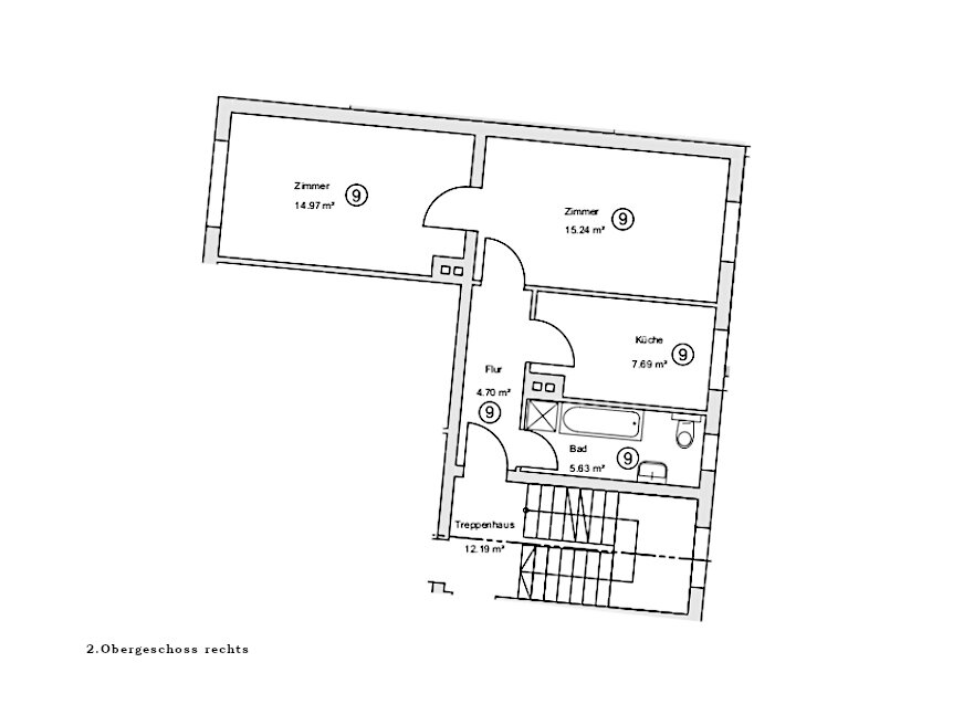 Wohnung zur Miete 450 € 2 Zimmer 48 m²<br/>Wohnfläche 2.<br/>Geschoss Göggingen - Nordost Augsburg 86199