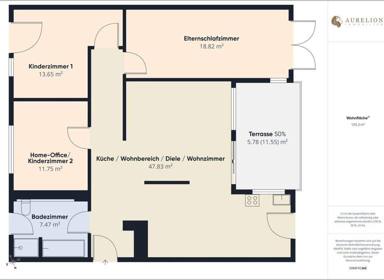Wohnung zum Kauf 499.000 € 4 Zimmer 107 m² EG Wolfgang Hanau / Wolfgang 63457