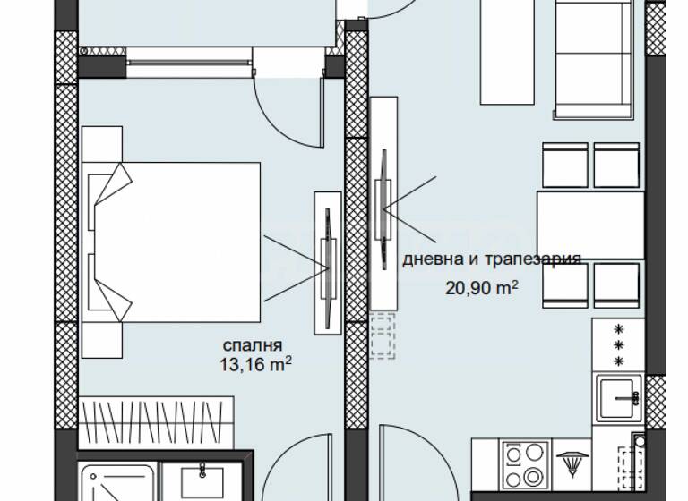 Studio zum Kauf 95.746 € 2 Zimmer 68,4 m² Plovdiv