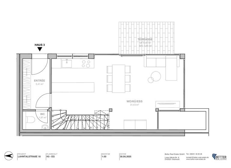 Reihenendhaus zum Kauf - Erstbezug provisionsfrei 1.388.500 € 6 Zimmer 154,2 m² 158 m² Grundstück Feldmoching-Hasenbergl München 80995