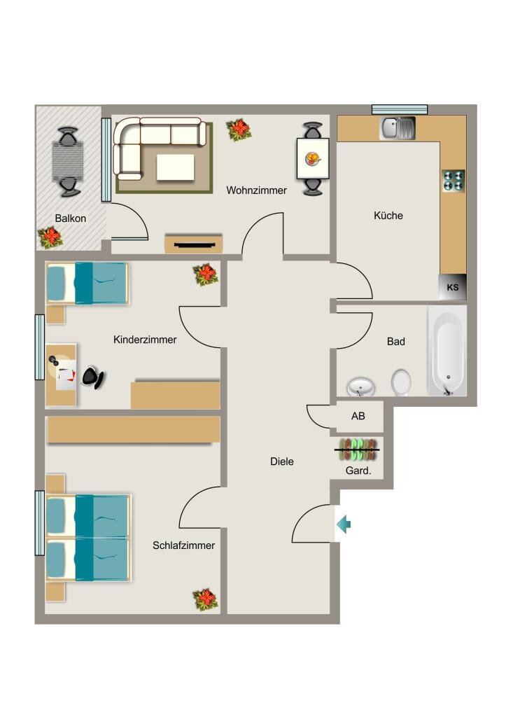 Wohnung zur Miete 711 € 3,5 Zimmer 73 m²<br/>Wohnfläche 2.<br/>Geschoss Tucholskystraße 35 Gartenstadt - Nord Dortmund 44141