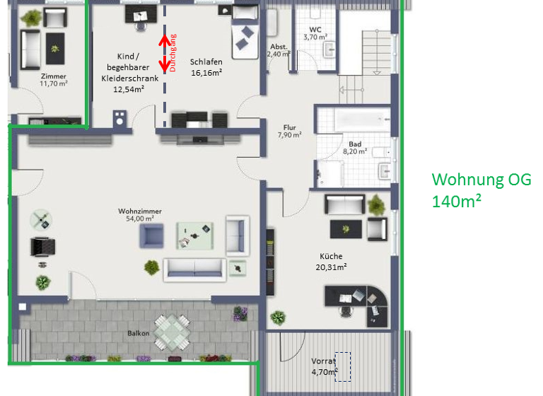 Wohnung zur Miete 1.000 € 3 Zimmer 140 m² Geschoss 1/2 frei ab sofort Hennenhecke 1 Hettenleidelheim 67310