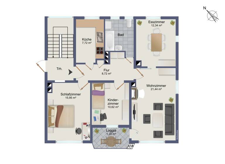 Wohnung zum Kauf 330.000 € 3 Zimmer 84 m² Rüppurr Karlsruhe / Rüppurr 76199