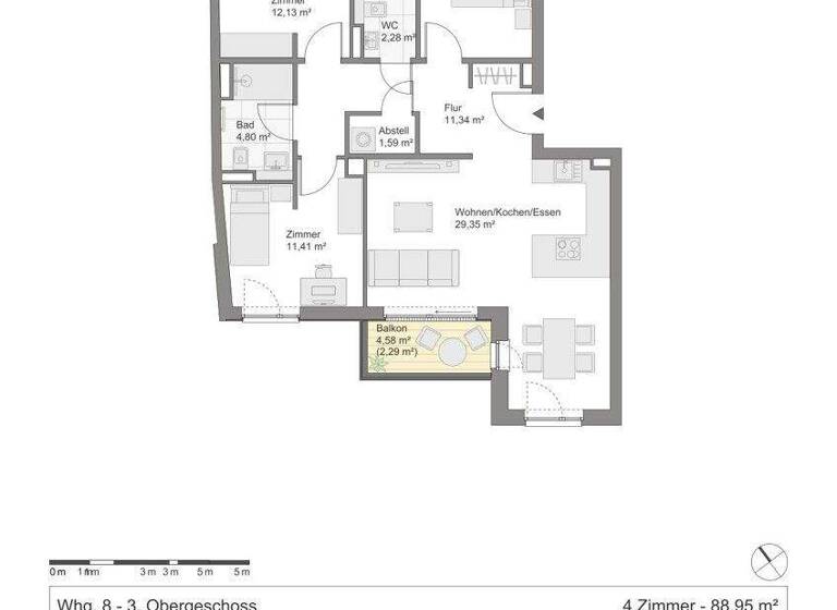 Wohnung zum Kauf - Erstbezug provisionsfrei 849.000 € 4 Zimmer 89 m² 3. Geschoss Stellingen Hamburg 22525