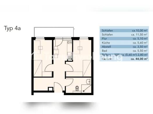 Wohnung zur Miete Tauschwohnung 525 € 2 Zimmer 44 m² 1. Geschoss Eiche Potsdam 14469
