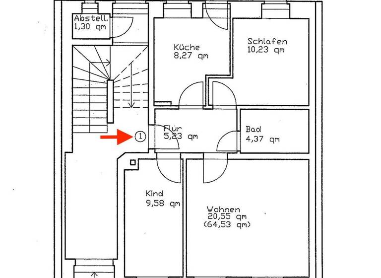 Wohnung zur Miete 400 € 3 Zimmer 64,5 m² EG Kreisigstr. 26 Innenstadt Zwickau 08056