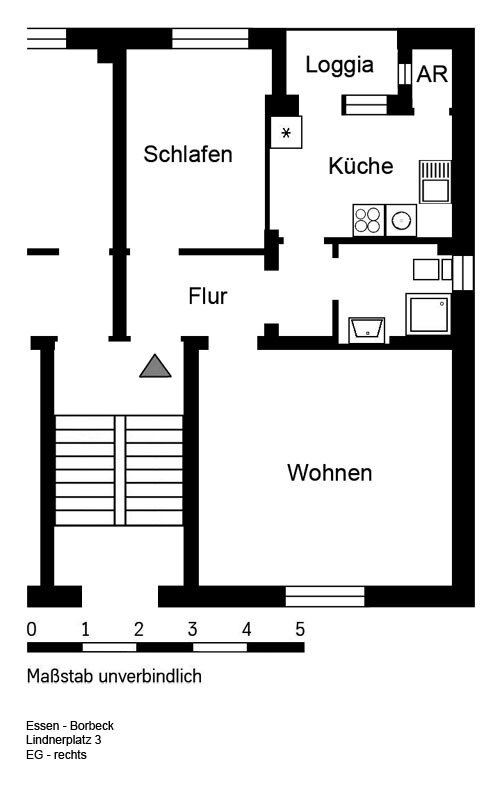 Wohnung zur Miete 450 € 2 Zimmer 46,5 m²<br/>Wohnfläche EG<br/>Geschoss 01.02.2025<br/>Verfügbarkeit Lindnerplatz 3 Borbeck-Mitte Essen 45355