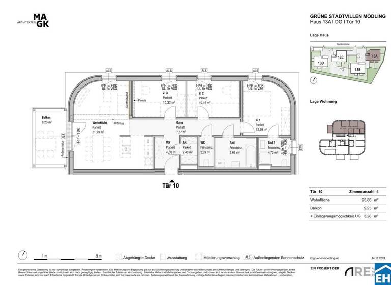 Wohnung zum Kauf - Erstbezug 746.500 € 4 Zimmer 93,9 m² 3. Geschoss Quellenstraße Mödling 2340