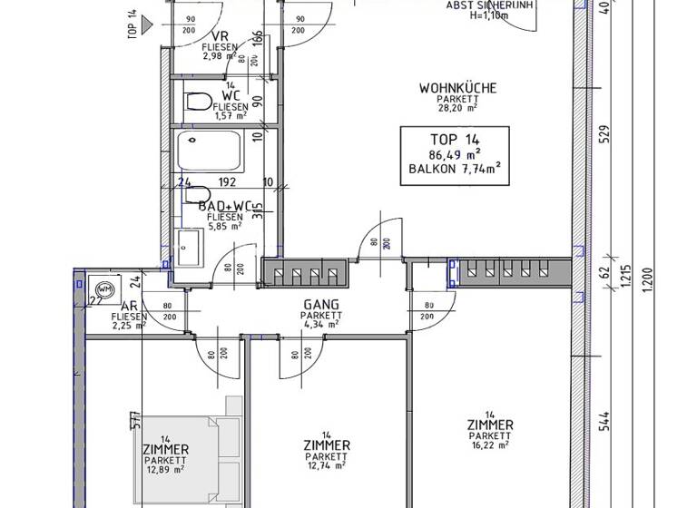 Wohnung zum Kauf - Erstbezug 649.000 € 4 Zimmer 90 m² 4. Geschoss frei ab 01.06.2026 Wien 1050