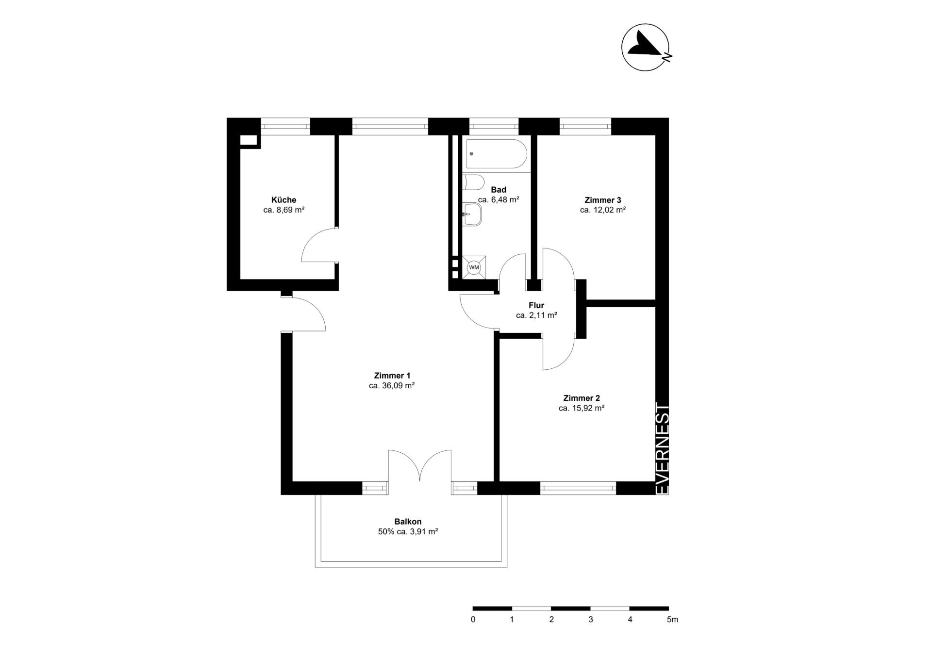 Wohnung zum Kauf 570.000 € 3 Zimmer 83 m²<br/>Wohnfläche 2.<br/>Geschoss Dahlem Berlin 14195