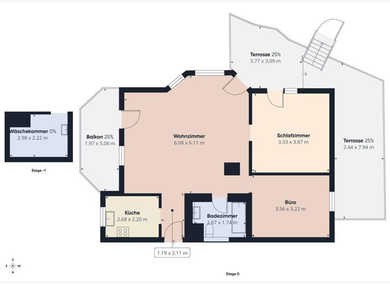 Wohnung zum Kauf 279.000 € 3 Zimmer 79 m² 1. Geschoss Beilstein 71717