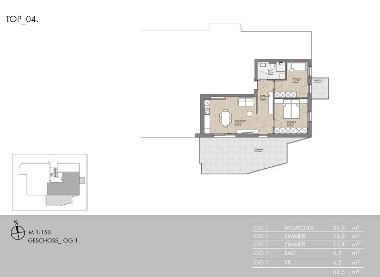 Wohnung zum Kauf 563.400 € 3 Zimmer 62,5 m² 1. Geschoss Aldrans 6071