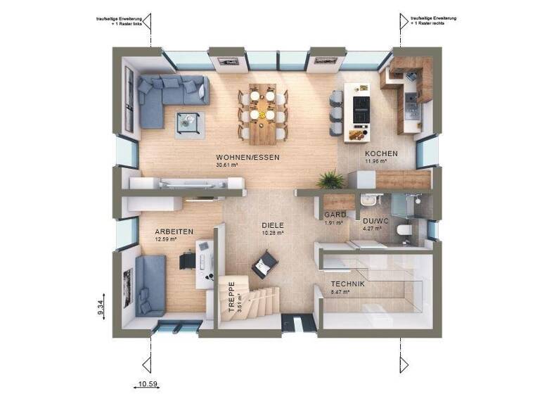 Einfamilienhaus zum Kauf 996.942 € 6 Zimmer 165 m² 590 m² Grundstück Kirchentellinsfurt 72138
