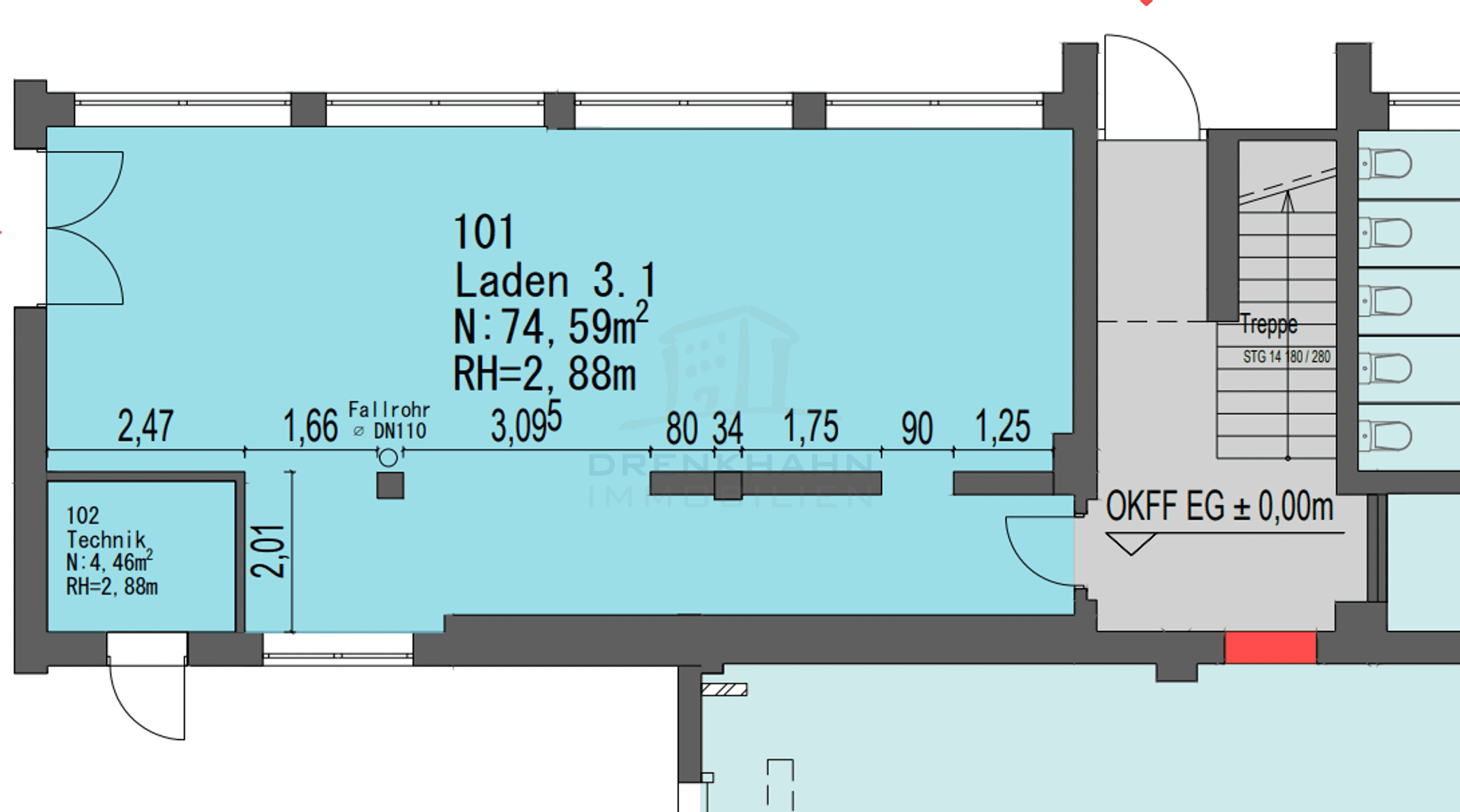 Laden zur Miete 8,50 € 75 m²<br/>Verkaufsfläche Chausseestraße 41 Randgebiet Barth 18356