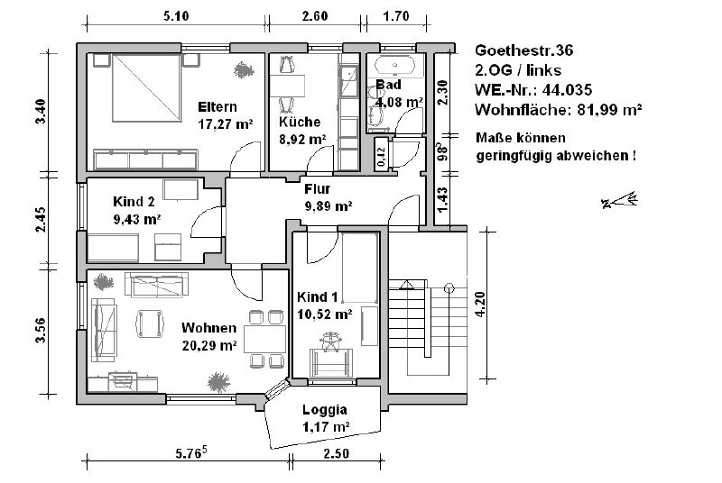 Wohnung zur Miete 1.149 € 4 Zimmer 82 m²<br/>Wohnfläche ab sofort<br/>Verfügbarkeit Goethestr. 36 Königstor 5 Minden 32427