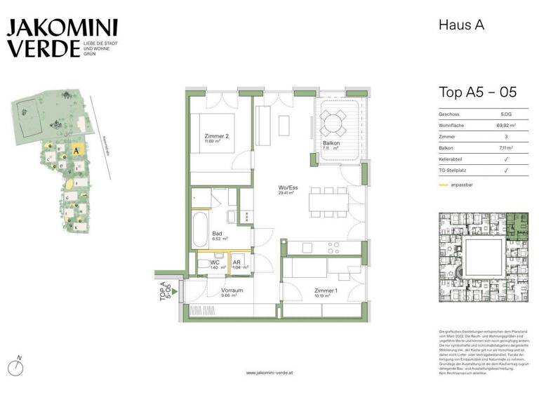 Wohnung zum Kauf - Erstbezug 351.000 € 3 Zimmer 69,9 m² 5. Geschoss Kasernstraße Jakomini Graz,06.Bez.:Jakomini 8010