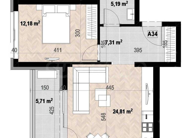 Studio zum Kauf 292.500 € 3 Zimmer 106,3 m² Sofia