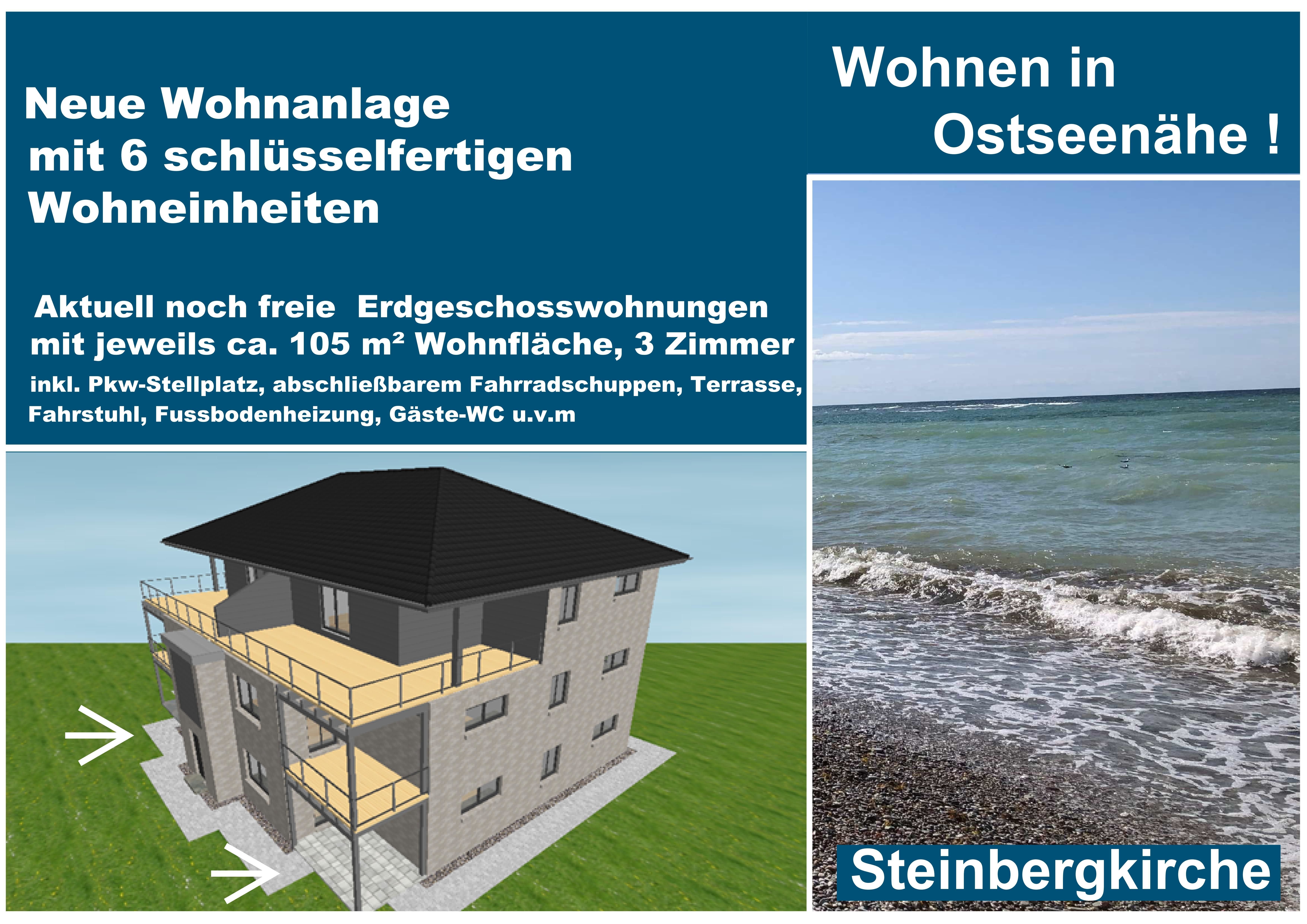 Terrassenwohnung zum Kauf als Kapitalanlage geeignet 318.000 € 3 Zimmer 105 m² Steinbergkirche Steinbergkirche 24972