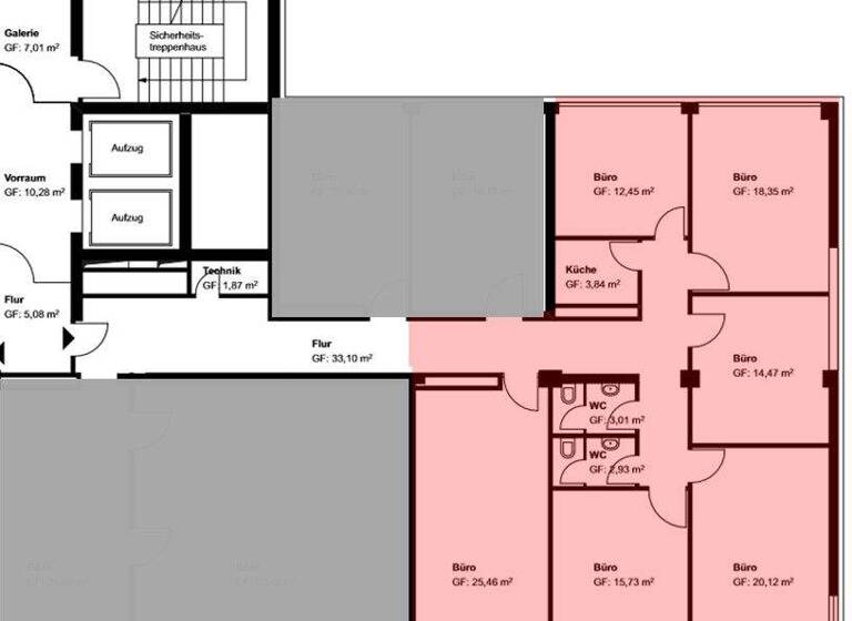 Bürokomplex zur Miete 1.375 € 6 Zimmer 125 m² Bürofläche Heilbronn 74072