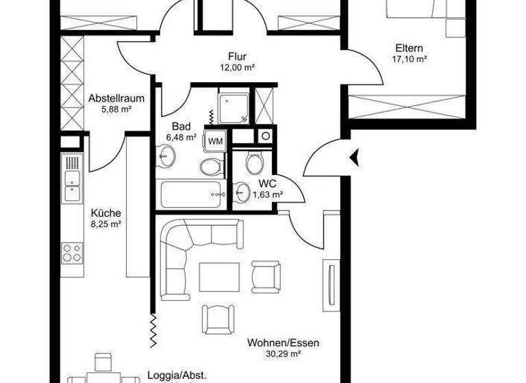 Wohnung zum Kauf 399.000 € 4 Zimmer 111 m² Schenefeld 22869