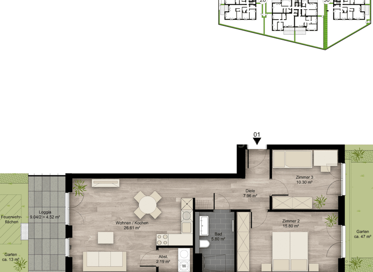 Wohnung zum Kauf - Erstbezug provisionsfrei 319.900 € 2 Zimmer 56,5 m² Elisabeth-Habeth-Weg 24-32 Witterschlick Alfter 53347