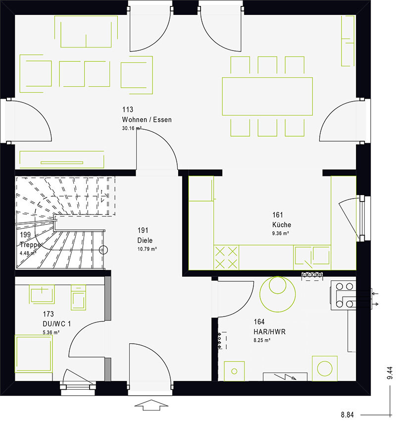 Einfamilienhaus zum Kauf provisionsfrei 348.409 € 4 Zimmer 124 m²<br/>Wohnfläche 903 m²<br/>Grundstück Rödelsee Rödelsee 97348