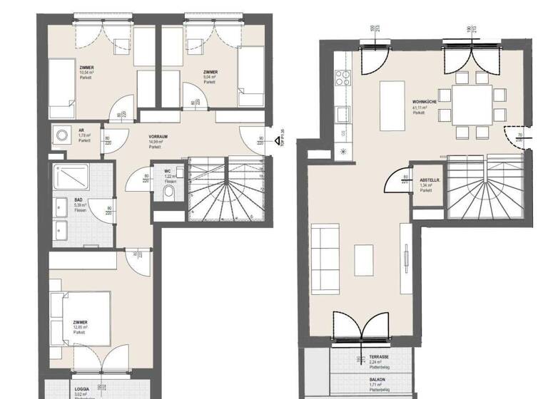 Maisonette zum Kauf - Erstbezug 667.400 € 4 Zimmer 98,3 m² 7. Geschoss Wien 1230