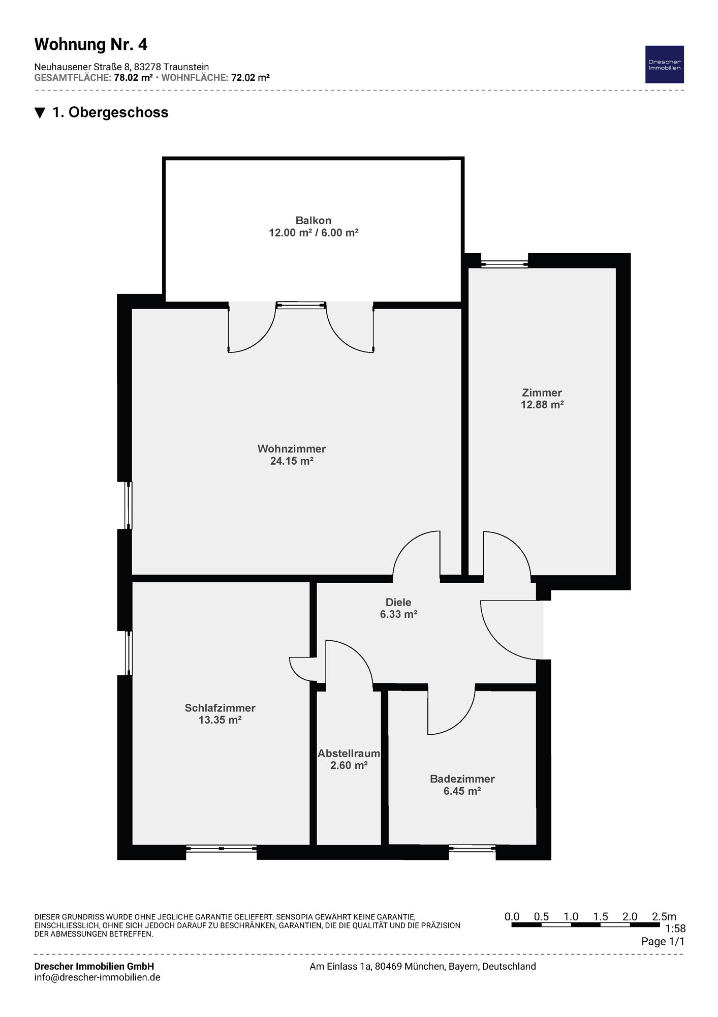 Wohnung zum Kauf provisionsfrei 444.900 € 3 Zimmer 72 m²<br/>Wohnfläche 1.<br/>Geschoss Kammer Traunstein 83278