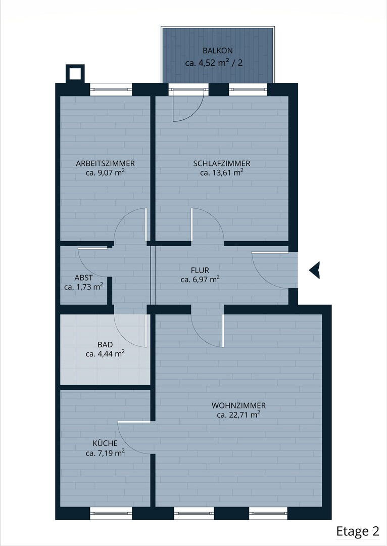 Wohnung zum Kauf provisionsfrei 112.950 € 3 Zimmer 68 m²<br/>Wohnfläche 2.<br/>Geschoss Bernsdorf 425 Chemnitz 09126