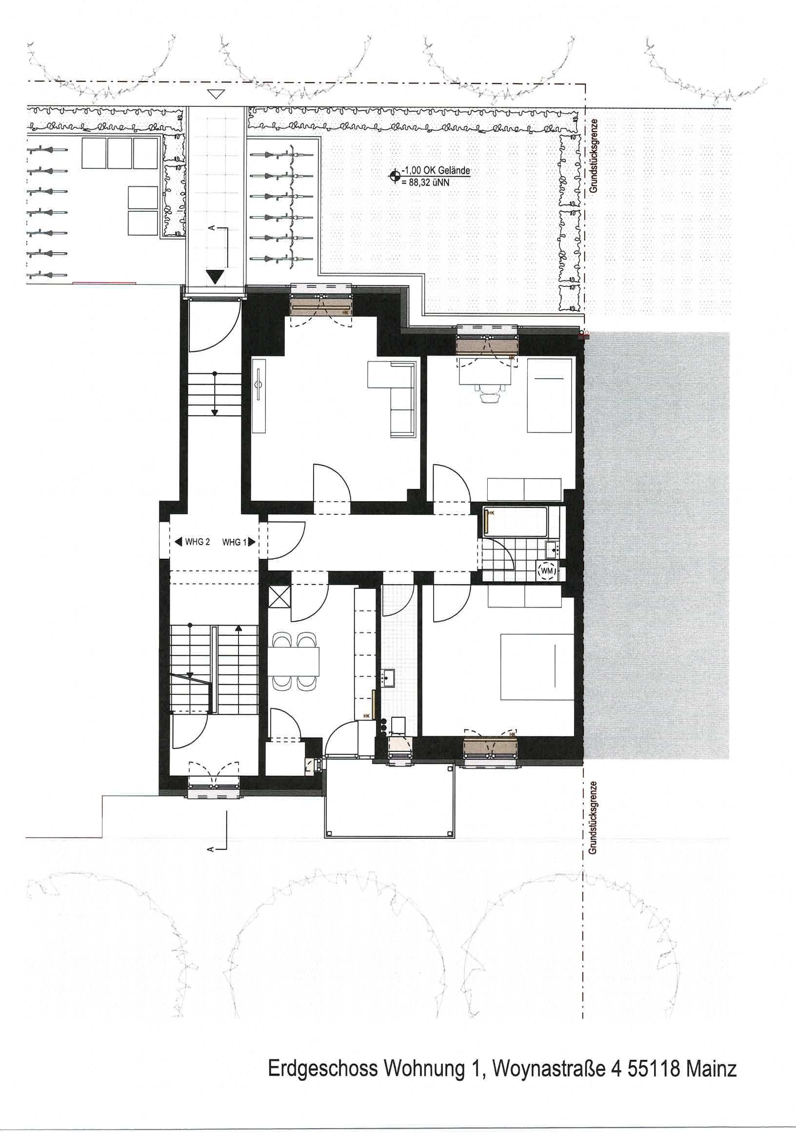 Wohnung zur Miete 1.350 € 3 Zimmer 90 m²<br/>Wohnfläche EG<br/>Geschoss 01.03.2025<br/>Verfügbarkeit Woynastr. 4 Neustadt Mainz 55118