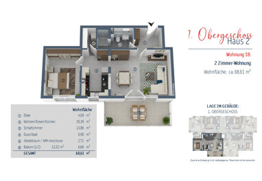 Wohnung zum Kauf provisionsfrei 649.000 € 2 Zimmer 68,6 m² 1. Geschoss Bürgermeister-Krug-Weg 1 + 3 Olching Olching 82140