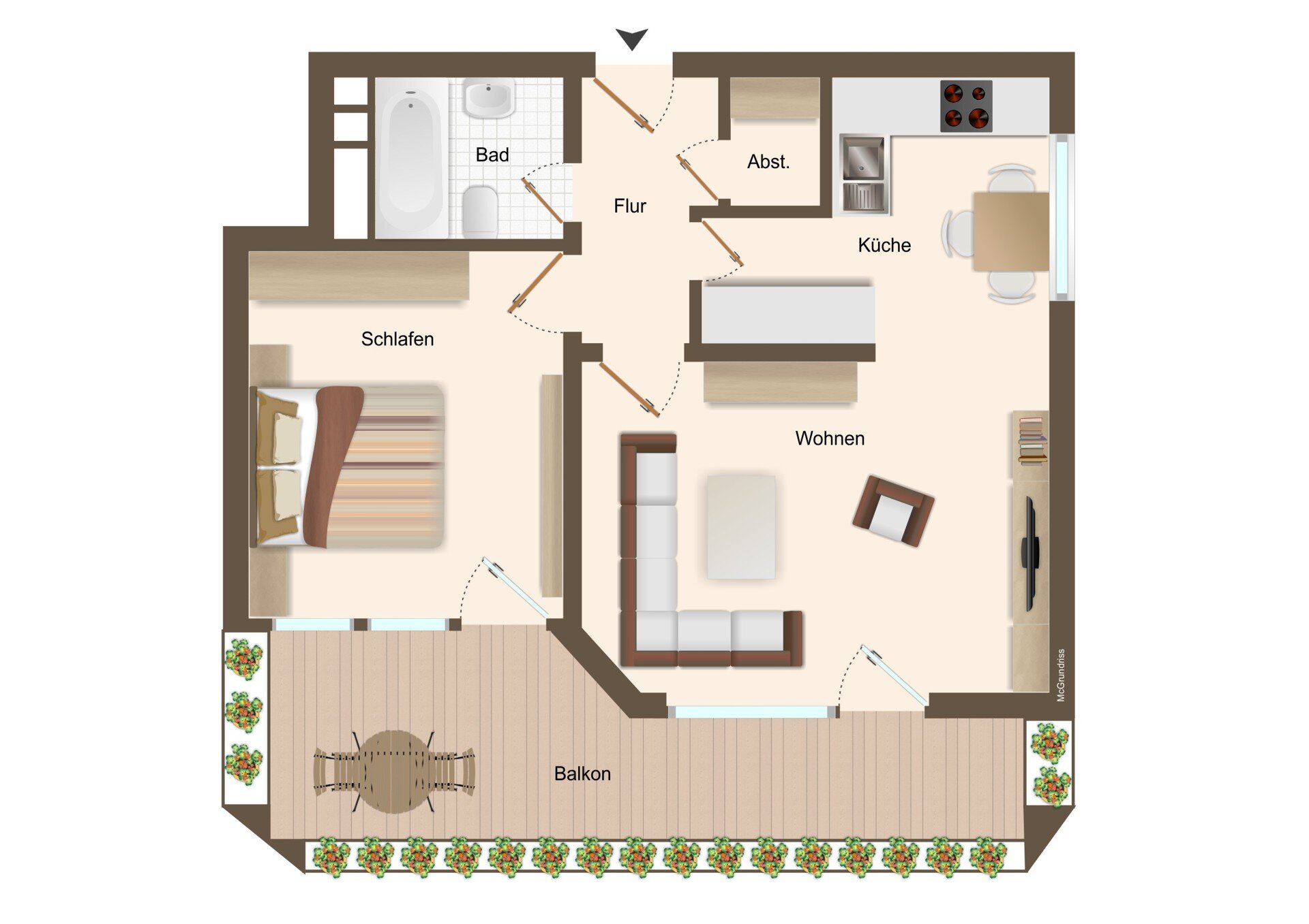 Wohnung zum Kauf provisionsfrei 166.000 € 2 Zimmer 66,2 m²<br/>Wohnfläche 1.<br/>Geschoss Ahlhorner Str. 60 Wildeshausen 27793