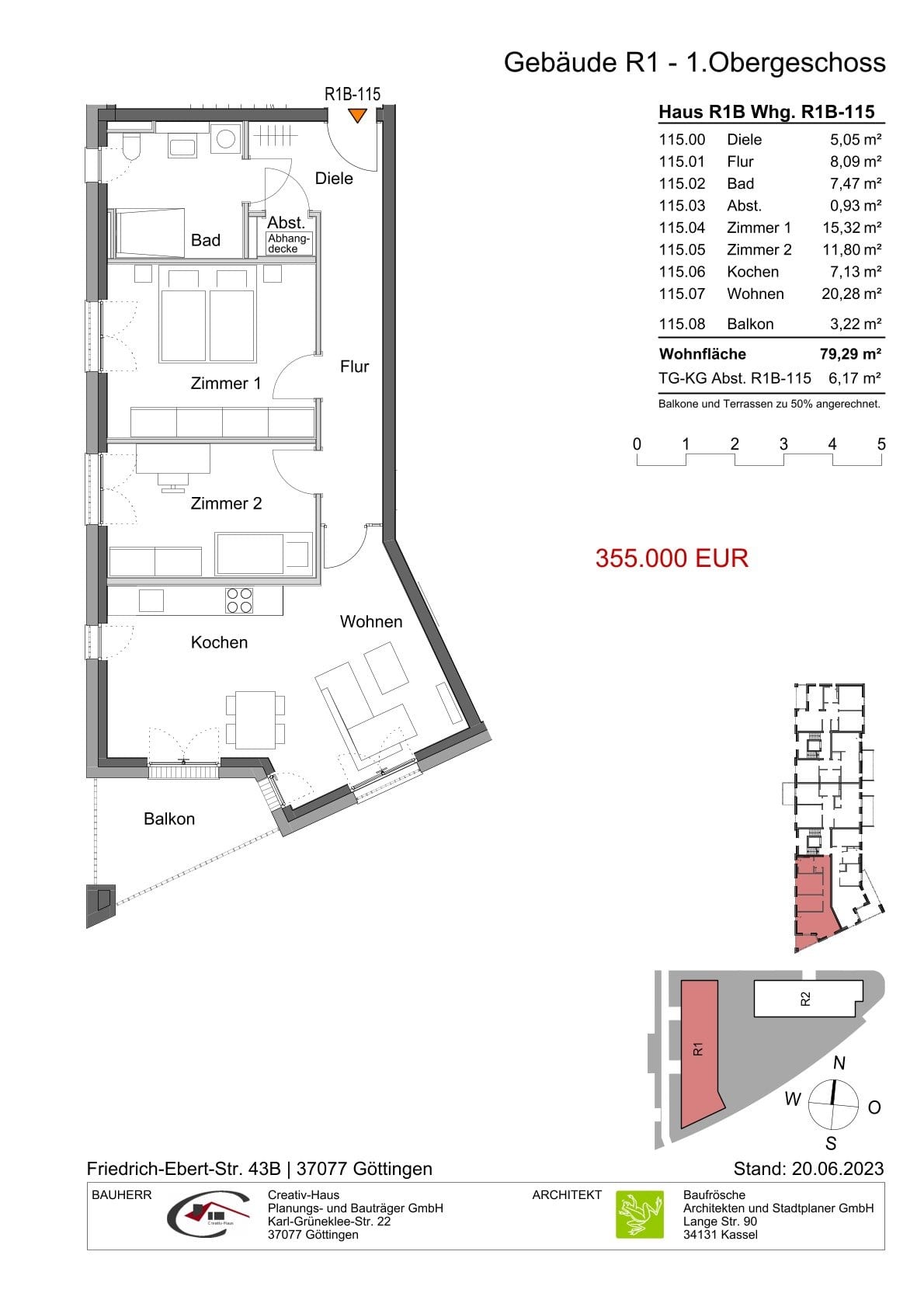 Wohnung zum Kauf provisionsfrei 355.000 € 3 Zimmer 79 m²<br/>Wohnfläche 1.<br/>Geschoss Industriegebiet Weende Göttingen 37077