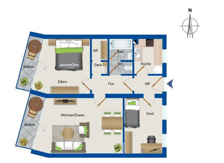 Wohnung zum Kauf 145.000 € 3 Zimmer 71,8 m²<br/>Wohnfläche EG<br/>Geschoss Bad Füssing Bad Füssing 94072