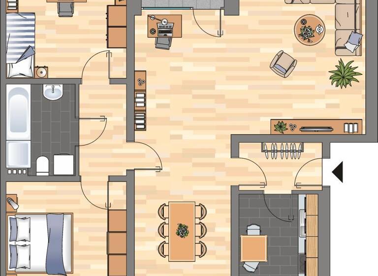 WG-Zimmer zur Miete 579 € 3 Zimmer 90,2 m² 2. Geschoss frei ab 01.05.2026 Rheinstraße 86 Innenstadt Wilhelmshaven 26382