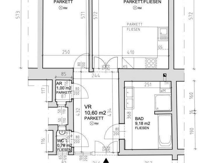 Wohnung zur Miete 918 € 2 Zimmer 59,2 m² 2. Geschoss frei ab 01.04.2026 Neustiftgasse Wien 1070