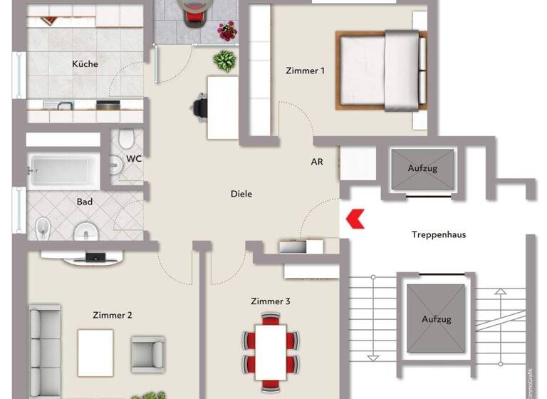 Wohnung zum Kauf 249.000 € 3 Zimmer 88,5 m² 8. Geschoss Waldstadt Karlsruhe / Waldstadt 76139