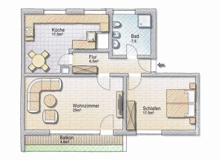 Wohnung zum Kauf 499.000 € 2 Zimmer 76 m² 3. Geschoss frei ab 01.08.2026 Milbertshofen-Am Hart München 80937
