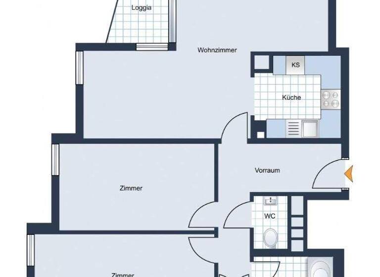 WG-Zimmer zum Kauf 450.000 € 3 Zimmer 77,6 m² 1. Geschoss Wien 1120