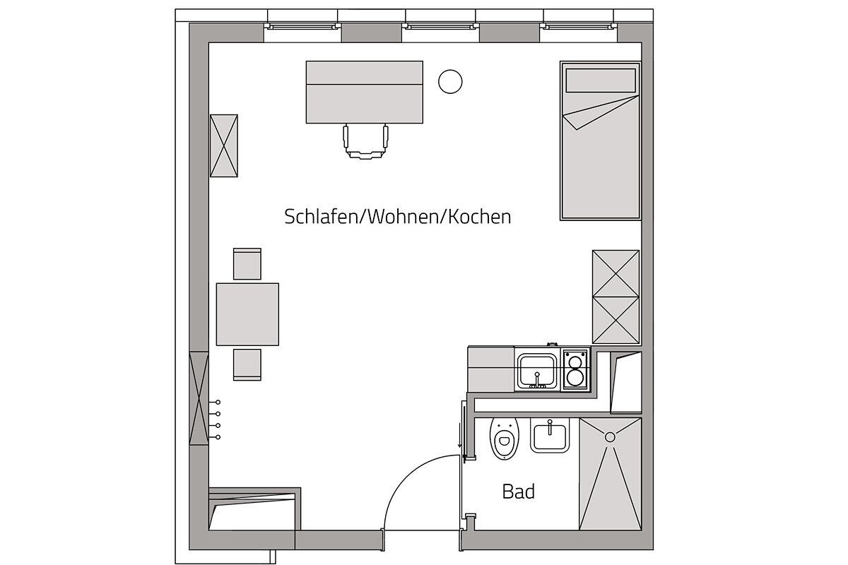 Wohnung zum Kauf 164.900 € 1 Zimmer 28,3 m²<br/>Wohnfläche 1.<br/>Geschoss Grombühl Würzburg 97076