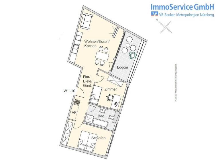 Wohnung zum Kauf provisionsfrei 455.903 € 3 Zimmer 75,1 m²<br/>Wohnfläche 1.<br/>Geschoss Merianstr. 32 + 32a Schoppershof Nürnberg 90409