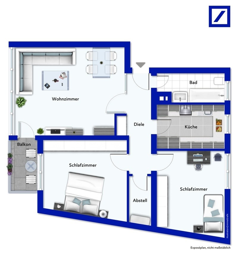 Wohnung zur Miete 474 € 3 Zimmer 79 m²<br/>Wohnfläche 1.<br/>Geschoss ab sofort<br/>Verfügbarkeit Zentrum Hagen 58095